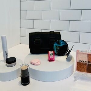 Black Mini Handbag with Beauty Accessories